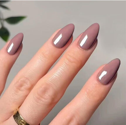 Glossy Brown False Nails